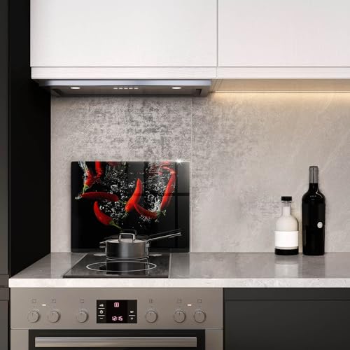 Planche à découper induction Wallfluent en matériau résistant et verre trempé décoratif