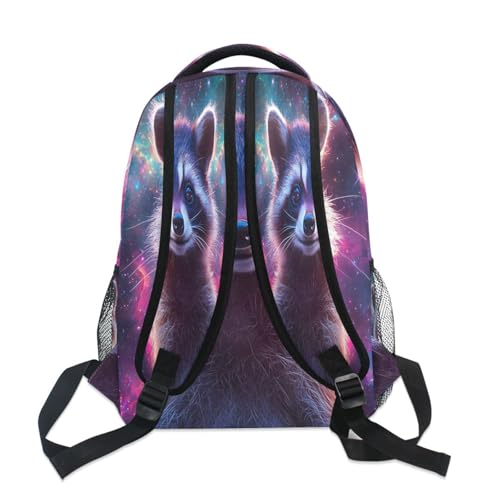 Raccoon Colorful Galaxy Backpack Lightweight School Bags Boys Girls Bookbag Kids Travel Rucksack4