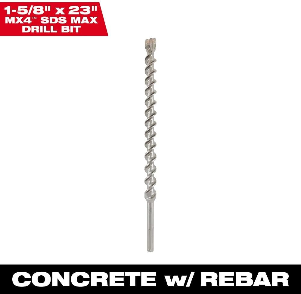 Hammer Drill Bit, Sds Max, 1-5/8X23 In