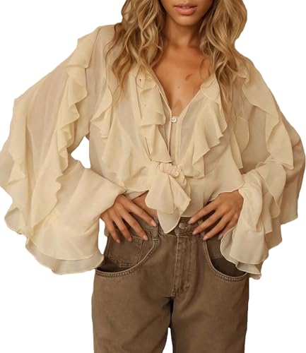 EAPHI FEELING FRILLS BLOUSEベージュ FEELING FRILLS BLOUSE