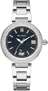 ساعة ستانلس ستيل للنساء من ميخائيل موسكفين، لون فضي، موديل 2066L-S-BL، تناظري