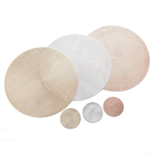 Sets de table ronds PVC résistant chaleur et antidérapant - 4