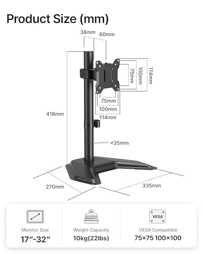 Support de moniteur stable monTEK pour écran 17-32 pouces et pied de bureau VESA - 7