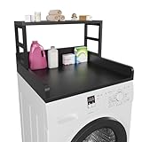 EOSVALO Washer Dryer Countertop, 27.5″Dx 27.5″W x 16.7″H, Non-Slip Pads, Laundry Countertop with Curved Edge, Laundry Room Storage and Organization for Clothes Folding and Sorting(Black)