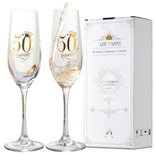 iooiluxry 50th Wedding Anniversary Champagne Flutes 50th Gifts