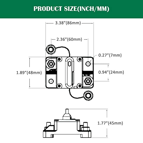Lenkrad 200 Amp Marine Circuit Breaker With Manual Reset Switch Button For Boat Marine Rv Yacht, 12V - 48V Dc, Waterproof, Surface Mount(200 Amp Circuit Breaker) #TOP1