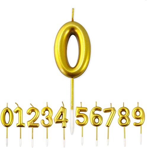 Image of AR Giftzadda 50 Number Golden Chrome Candle /Cake Topper Decorations for 50th Birthday /Anniversary Party Celebrations (50 Number Gold Chrome Candle)