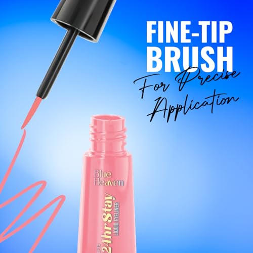 Image of Blue Heaven 24hr Stay Liquid Eyeliner Waterproof Smudge Proof | Quick Dry, Fine-Tip Brush for Precision | Long-Lasting Eye Liner for Women | Cotton Candy | 3ml