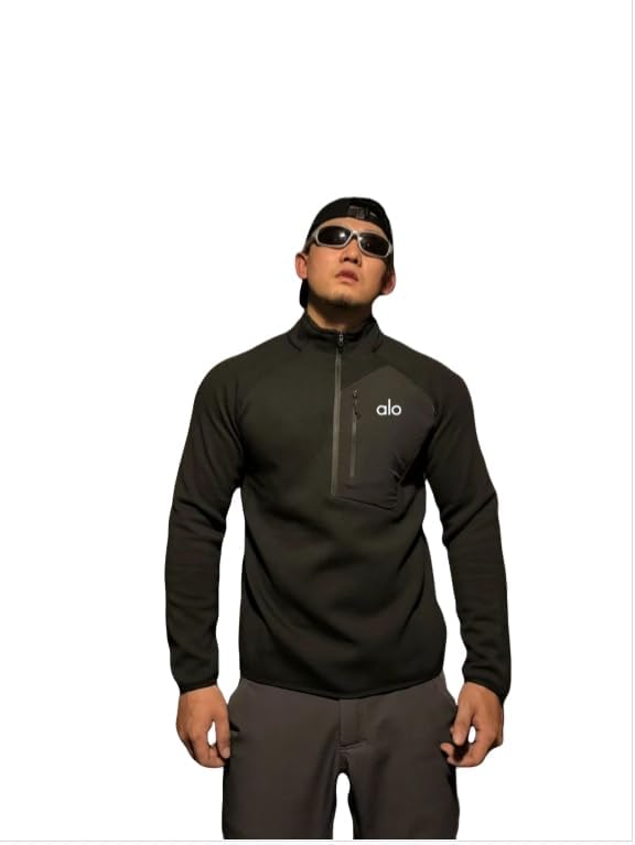 MUSM] Aloクルーネック スウェットシャツ, 長袖, ロゴ刺繍入り