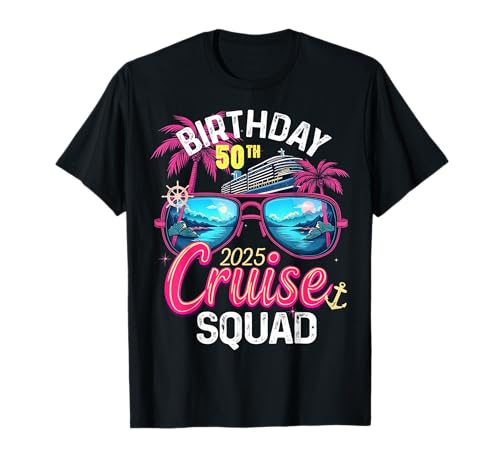 Girls Gone Cruising 2025 Trip Birthday 50th Cruise Squad T-Shirt