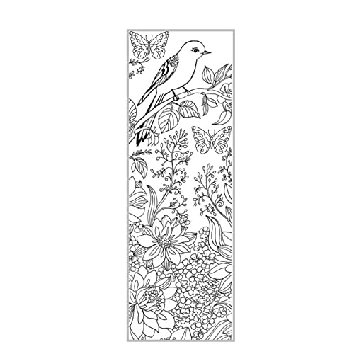 Beautiful Birds Butterflies Flowers Color Your Own Bookmarks Anti Stress Art Therapy Adult Coloring Matte Finish For Coloring Markers Media Front And Back (50 Count) #TOP2