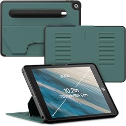 ZUGU CASE for iPad 7th/8th/9th Generation 10.2 Inch 2019/20/21 [Pine] | Ultra Slim Protective Cover, Apple Pencil Holder, Convenient 8-Angle Magnetic Stand, Auto Sleep/Wake Function