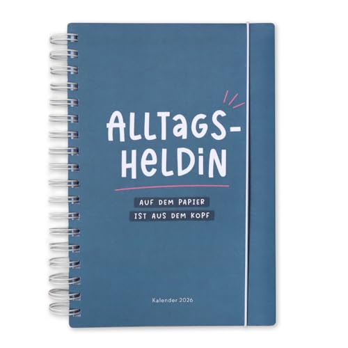 Odernichtoderdoch Kalender „Alltagsheldin" | A5 Format | 208 Seiten | Dunkelblau | Mit Klarsichthülle | Monats To Dos uvm. | Softcover (Alltagsheldin 2026)