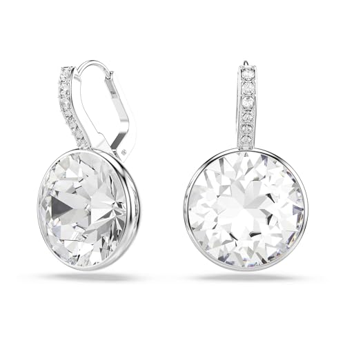 Boucles d'oreilles pendantes Millenia en cristal rond et fini rhodié luxe