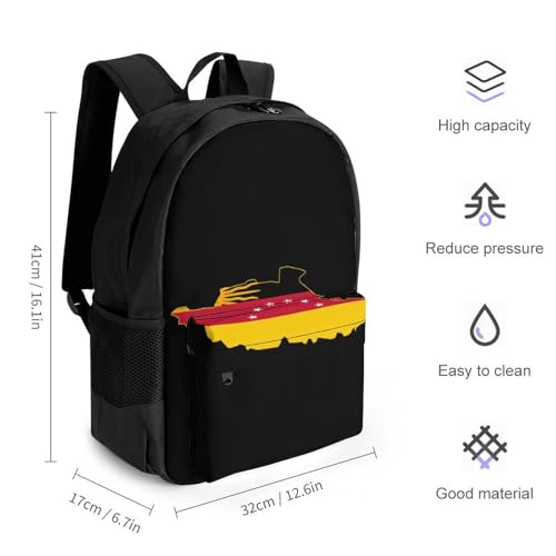 Flag Map of Miranda Travel Backpack Casual Daypack Shoulder Bag with Adjustable Shoulder Straps for Men Women2