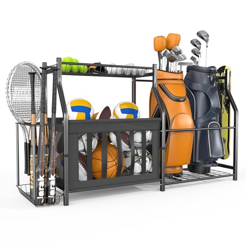 WALMANN Garage Sports Equipment Organizer, Ball Storage Stand, Indoor Golf