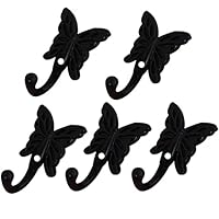 AOLZUNK 5 pcs Butterfly Wall Hook Hanger Coat Towel Hangers Vintage Hook for Hanging Clothes Hook Up Towel Coat Hat Scarf Jacket