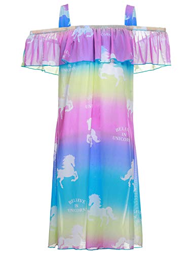 Image of DUSISHIDAN Girls Off the Shoulder Crochet Cover ups Swimsuits