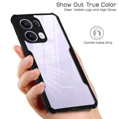 Image of Jkobi Back Cover Case for Oppo Reno13 Pro 5G | Oppo Reno 13 Pro 5G (Shockproof with Polycarbonate Clear Panel | Professional Black)