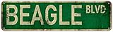 Vintage Tin Sign Beagle Blvd Sign Street Sign Retro Metal Sign for Home Bar Coffee Garden Indoor Ourdoor Decor 4"×16"