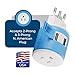 OREI Italy, Uruguay Travel Plug Adapter with Dual USB - Type L (U2U-12A), Will Work with Cell Phones, Camera, Laptop, Tablets, iPad, iPhone and More, Blue