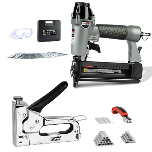 NEU MASTER Manual Staple Gun and Pneumatic Brad Nailer, Come