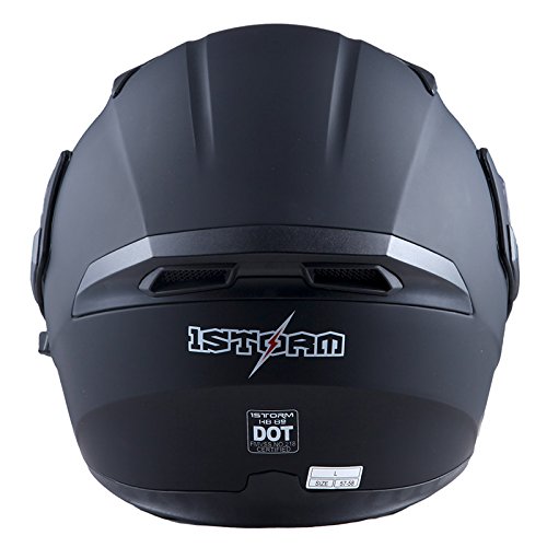 1Storm HB-B89CLEAR_MATTBLACK Motorcycle Modular Full Face Flip Up Dual Visor Helmet + Spoiler Bundle With Freedconn Motorcycle Bluetooth Headset: Hb89 Matt Black thumb #7