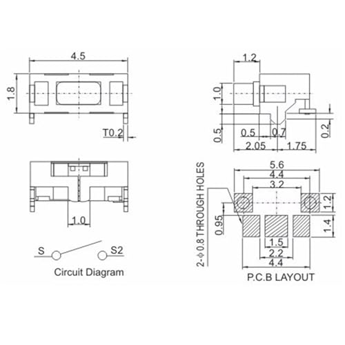Botón lateral de interruptor táctil 2x4x3,5 mm para arreglar mandos de garaje 3