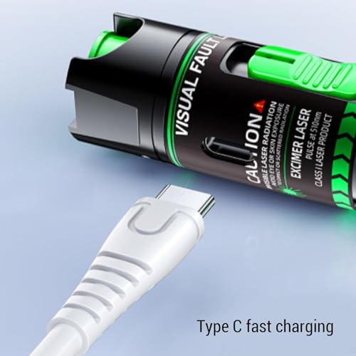 Risegun Visual Fault Locator 30 km, Visuelle Fehlersuche Optisches Kabel Test, Wiederaufladbarer Berührungsloser Tragbarer VFL-Glasfaserkabeltester, Messgerät für LC/FC/SC/ST-Schnittstelle