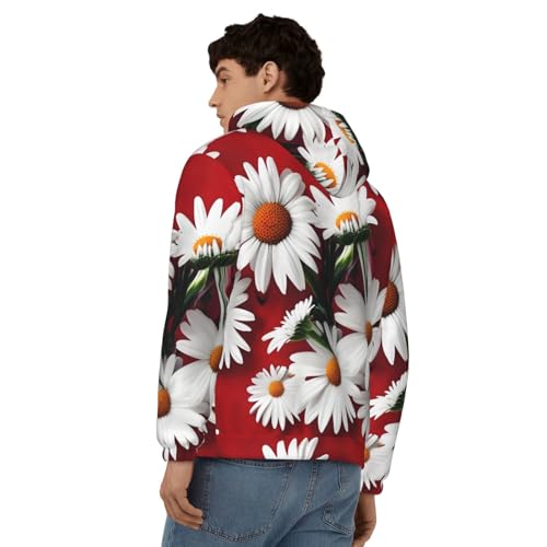 Sweat à capuche marguerite homme pull doux isolant pour l'hiver et l'automne - 5