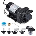 JustSmart Water Pressure Booster Pump 115V AC 5.5GPM 70PSI On Demand Water Diaphragm Pump with 158Ft Head Lift, Self-Priming RV Fresh Water Pump with Pressure Switch for Home Marine Yacht Garden Hose