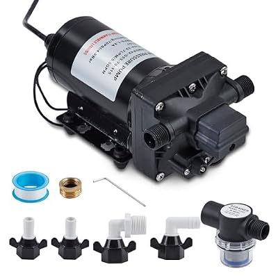 JustSmart Water Pressure Booster Pump 115V AC 5.5GPM 70PSI On Demand Water Diaphragm Pump with 158Ft Head Lift, Self-Priming RV Fresh Water Pump with Pressure Switch for Home Marine Yacht Garden Hose