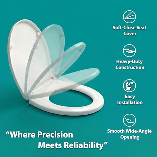 Image of Wassmist Toilet Seat Cover Set (Soft Close) Durable Toilet Seat Cover | Fits Most Standard EWC Commodes | Premium Finish