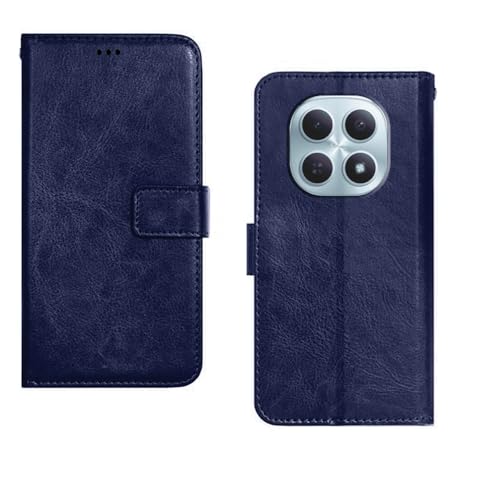 Image of amazon basics Redmi Note 15 5G Flip Cover | Card Pockets Wallet & Stand | Flip Cover for Redmi Note 15 5G (Blue)