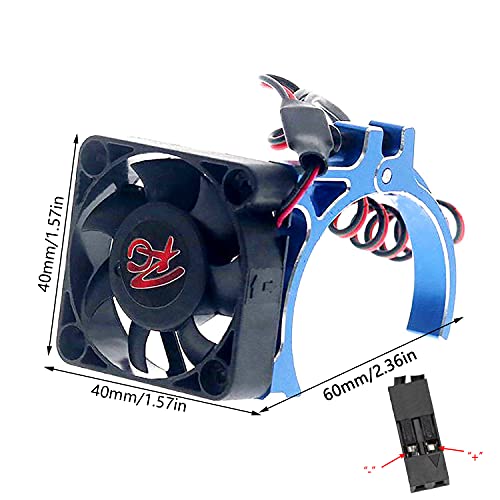 Kwbrc 42Mm Rc Motor Fan Rc Cooling Fan Motor Metal Rc Model Cooling Fan Rc Heat Sink Fan Rc Electric Motor Heat Sink For 1515/1512/4268 /Tenshock 812 Motor Of Rc Model Car (Blue) #TOP1