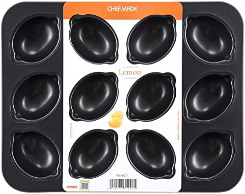 CHEFMADE Muffin Cake Pan, Nonstick 12 Cavity Lemon-Shaped Bakewar...