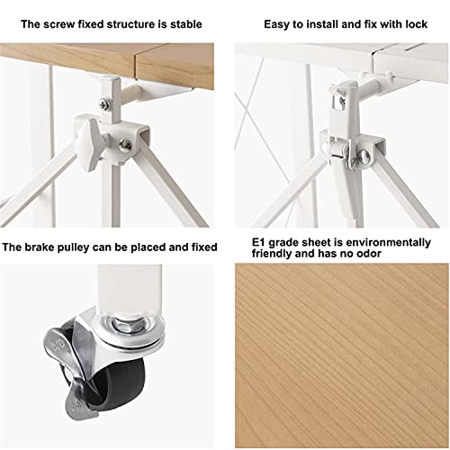 JHKGY Scaffale Pieghevole,Scaffale in Metallo E Cartone di Grado E1 Ripiani,Scaffale per Libri Autoportante Pieghevole,per L'armadio Guardaroba della Lavanderia della Cucina di Casa,3 Tier - Image 4