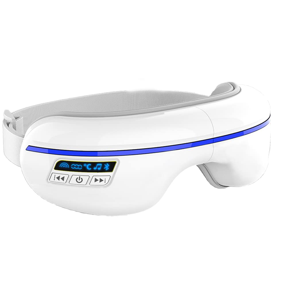 Intelligent Eye Massager with Heat Compress Vibration, Rechargeable Wireless Bluetooth Music Eye Care Massager Mask for Relieve Eye Strain, Fatigue Dark Circles & Improve Sleeping