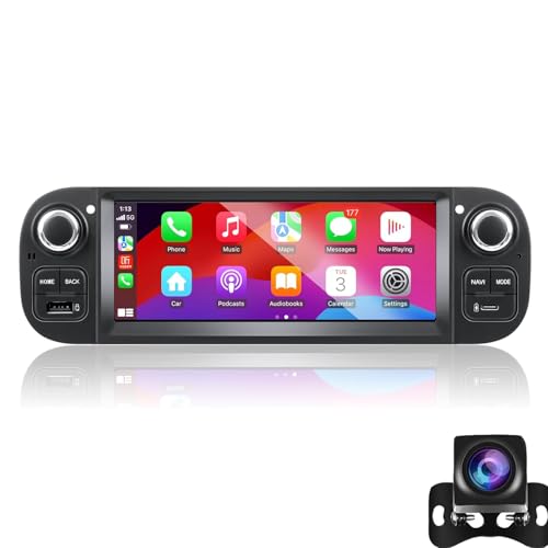 Radio Para Coche De 6,86 Pulgadas Para F-iat Panda 319 2013–2020 Con Android Auto Y CarPlay Inalámbricos Estéreo Android Con Bluetooth Cámara De Visión Trasera Micrófono Canbus, Mi(Color:8-Core 4+64G)