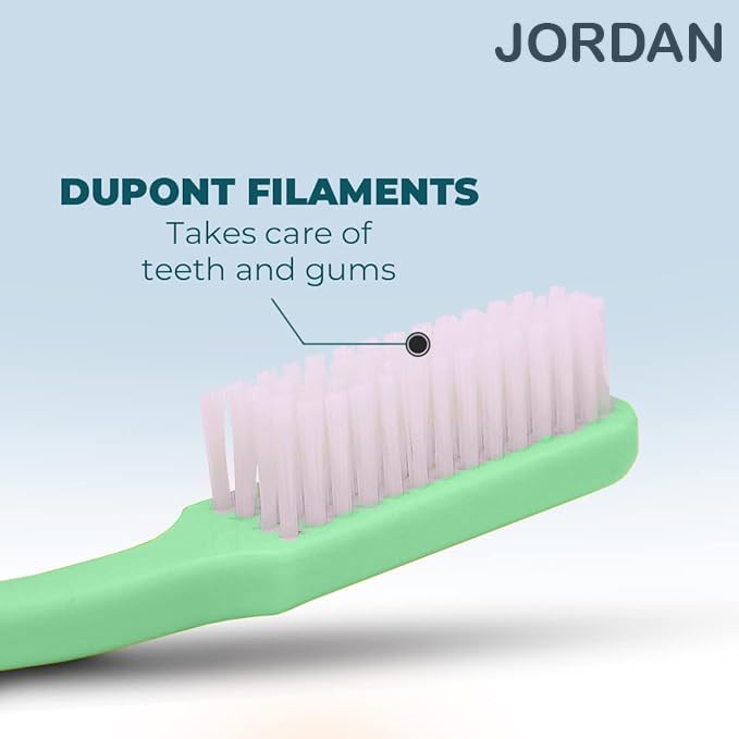 Jordan Hard Bristles Manual BPA Free Toothbrush For Adults & Youths Ergonomic Design (Multicolour) (Pack Of 6) 2