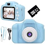 Mini Cámara Digital de Fotos para Niños con 8GB Tarjeta de Memoria, Cámara Compacta Infantil 1080P HD Video Selfie 12MP Educativo USB Recargable IPS Pantalla con Zoom 4X Regalo Navidad Reyes