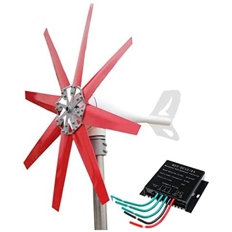 SMALLLOVE 9000W Portable Wind Turbine Generator 8 Blades Free Energy Windmill 12V 24V 48V Wind Power with Controller for Home Outdoor Camping Use,220V, White Cover