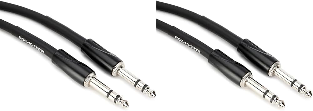 Roland Black Series Interconnect Cable, 1/4-Inch TRS to. 1/4-Inch TRS, Balanced, 10-Feet (Pack of 2)