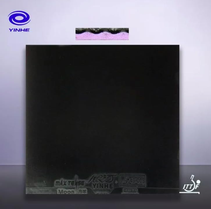 Yinhe Moon Pro Table Tennis Rubber, Hybrid Tacky, Ultimate Spin Dynasty, Precision Speed Supremacy, ITTF Approved, 2.1mm (Black) 1