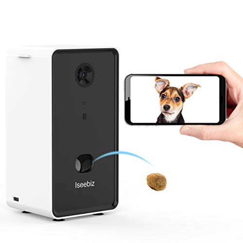 Iseebiz Smart Pet Camera, Dog Camera Treat Dispenser, 2-Way Audio, 720P Night Vision