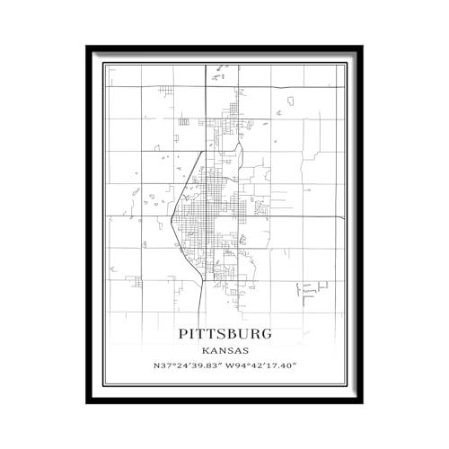 Tanokcrs Pittsburg Kansas Stadtplan Wandkunst