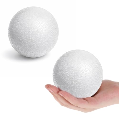 2 Pack 4 Inch Foam Balls for Crafts White Polystyrene Foam Ball