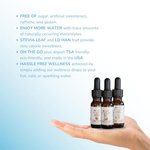 Image of Pure Inventions - Coconut Water, Lemon Lime & Watermelon Water Infusion Drops - Antioxidants, Vitamin C & Electrolytes - Health & Wellness - Immunity Support -Sugar Free, Zero Calorie -12 Servings ea.
