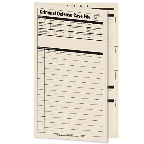 Criminal Defense Case File Folders; 10 Letter Size 9 1/2
