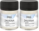 Kreul 813050 - Javana Gutta Konturenmittel im 50 ml Glas, für farblose Konturen zum Malen auf Seide, gebrauchsfertig, auswaschbar, Farblos (Packung mit 2)